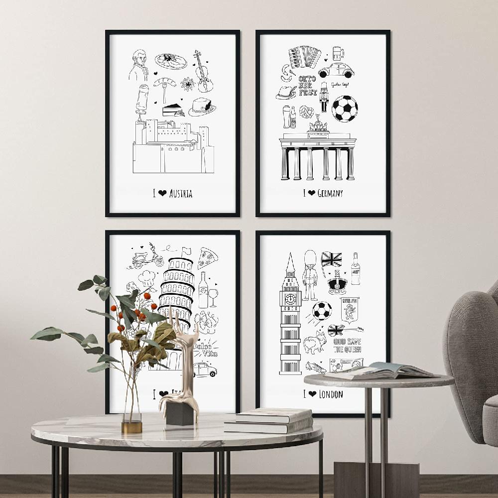 Nacnic Set De Láminas Europa 1 - Pósters De Países Y Ciudades Para Viajeros