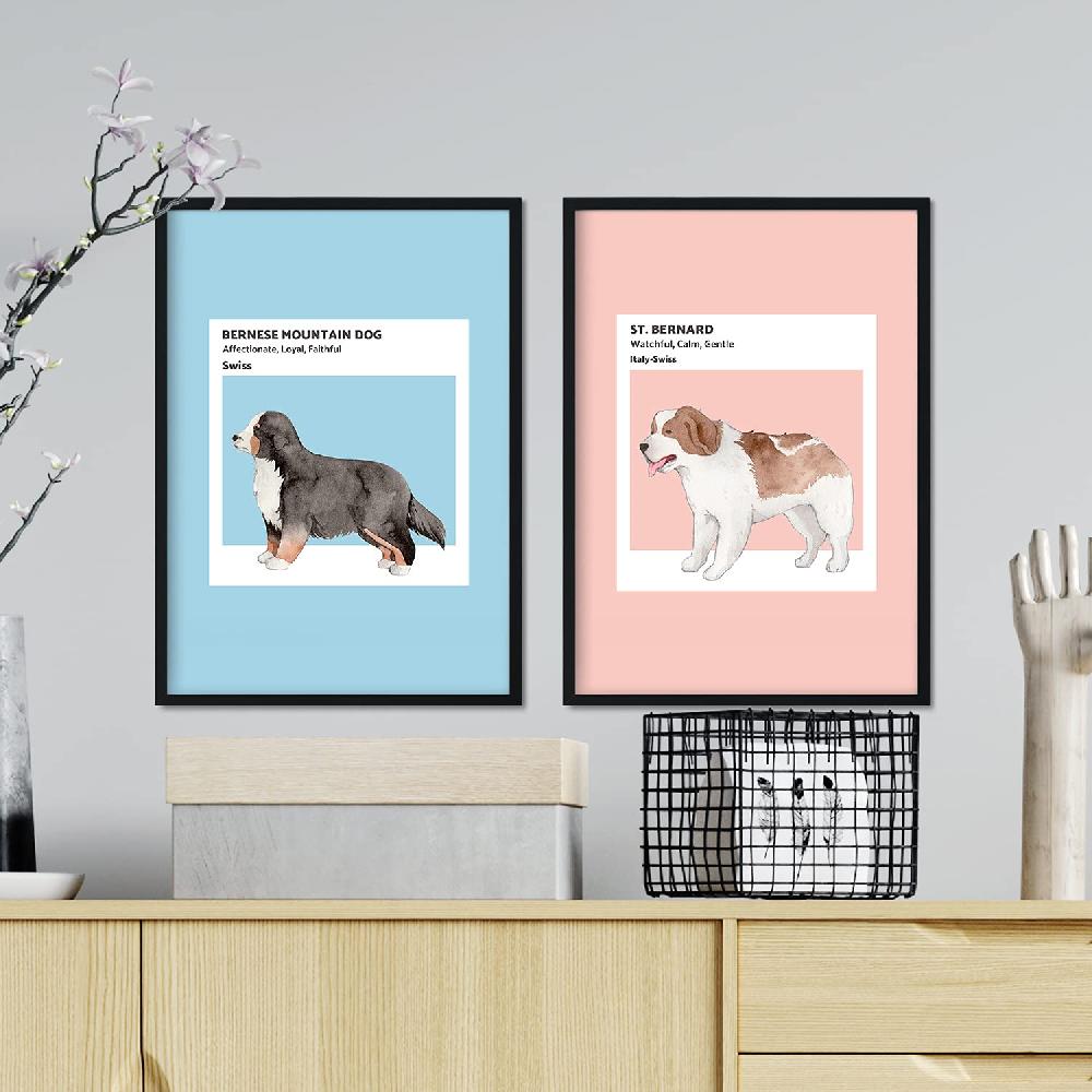 Nacnic Set De Láminas Ilustraciones De Perros Suizos En Tonos Pastel