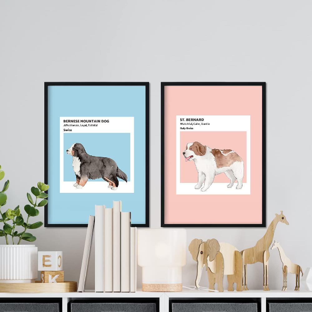 Nacnic Set De Láminas Ilustraciones De Perros Suizos En Tonos Pastel