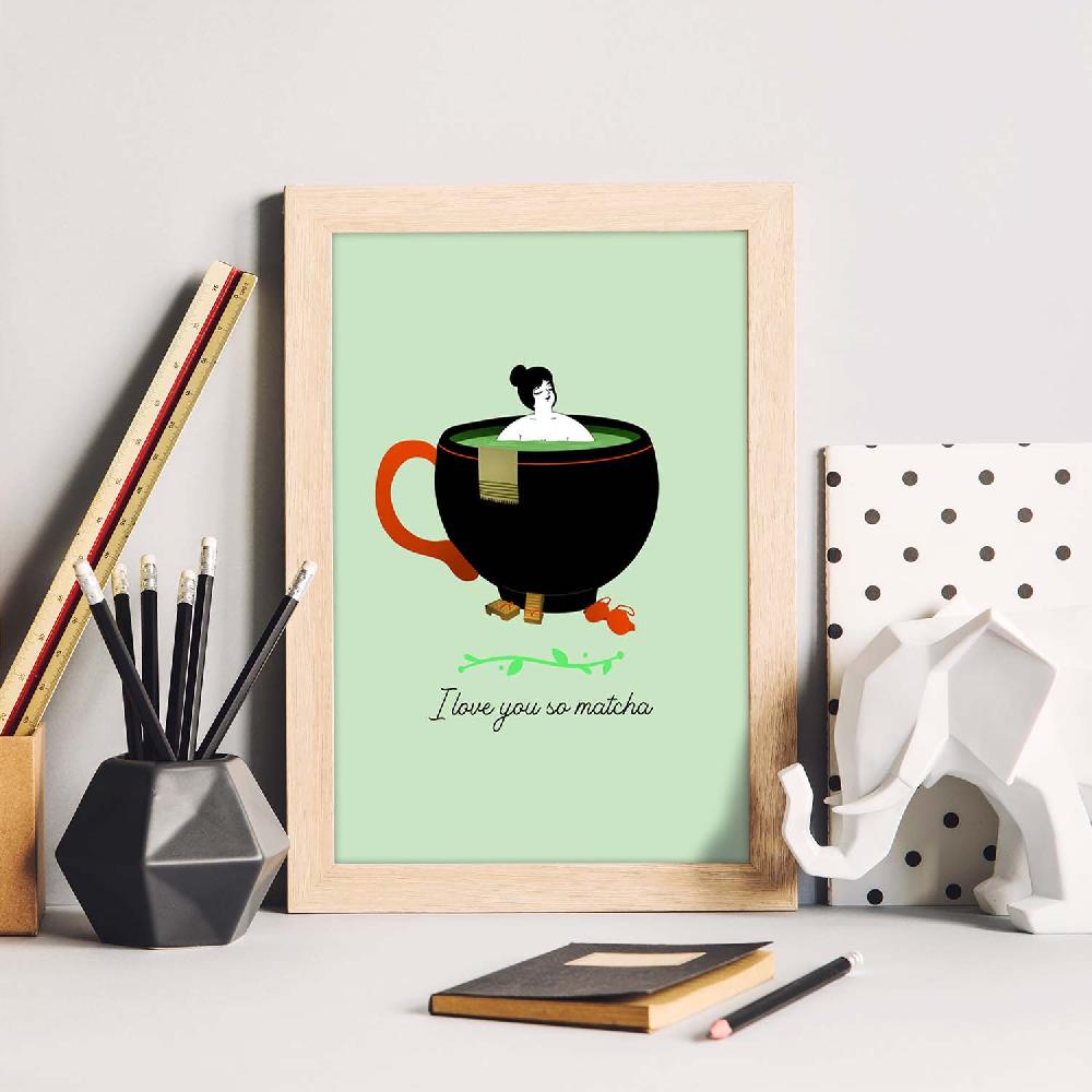 Nacnic Set De Láminas Matcha Para Amantes Del Té Y Café