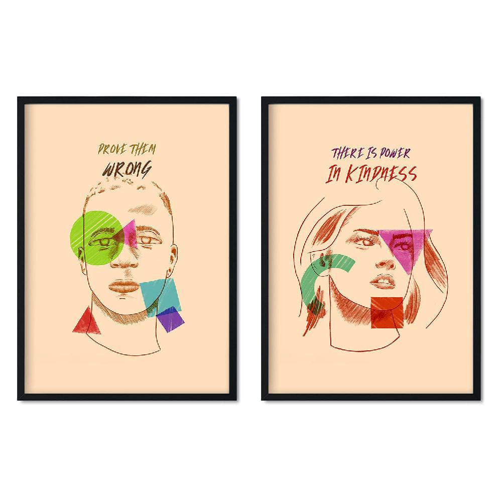 nacnic Set de láminas minimalistas y coloridas naranja