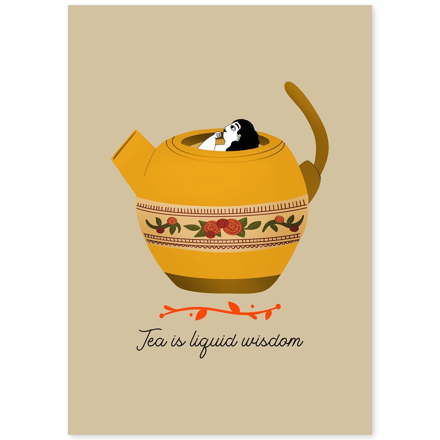 nacnic Set de láminas Sabiduría Líquida para amantes del té y café