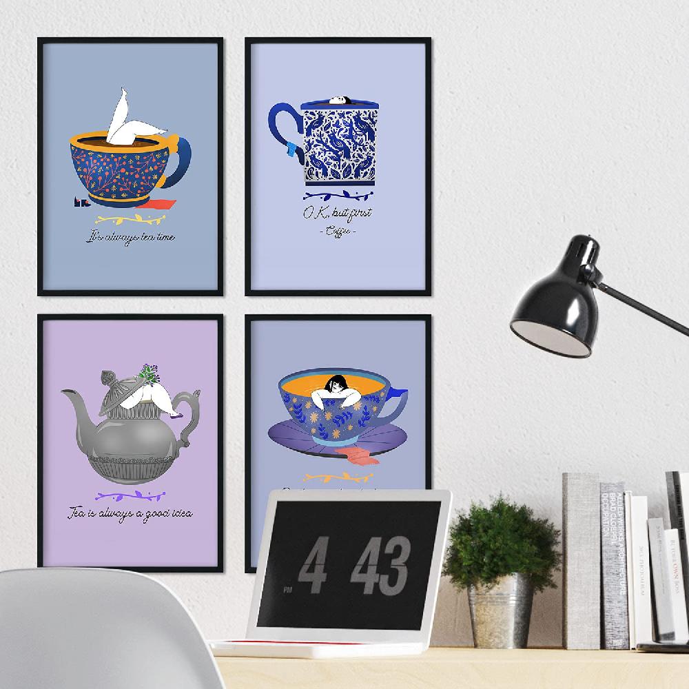 Nacnic Set De Láminas Serenidad Para Amantes De Té Y Café