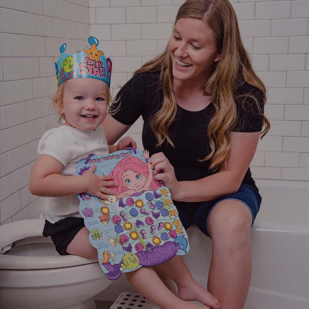 Nacnic Tabla De Entrenamiento Para Ir Al Baño De Sirena Y 35 Calcomanías Reutilizables Tabla De Calcomanías De Entrenamiento Para Ir Al Baño Tabla De Entrenamiento Para Ir Al Baño Para Niñas Pequeñas