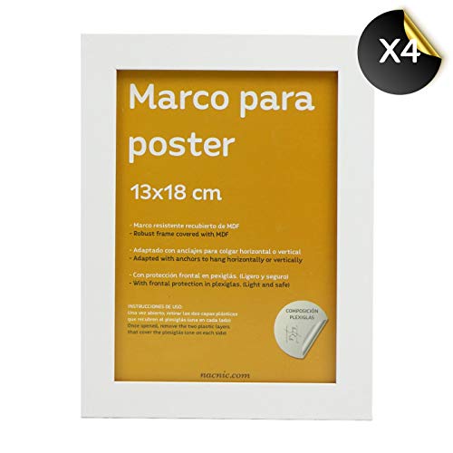 Nacnic Tamaño De Marco Blanco (10 SET - |20x25cm|x2 - |13x18cm|x4 - |10x15cm|x4). Marco Blanco Para Fotos Carteles Diplomas