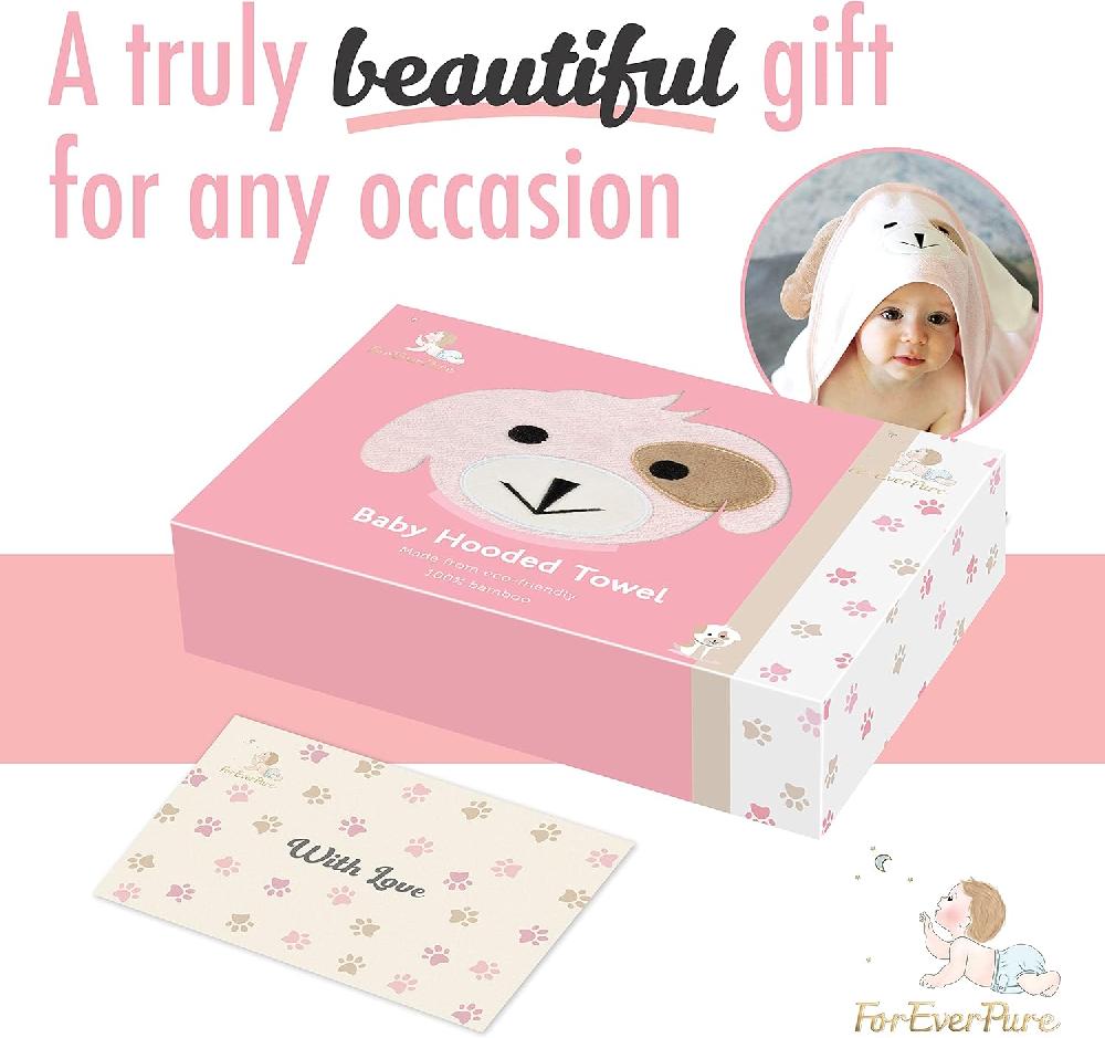 Nacnic Toalla De Baño Con Capucha Para Bebé En Bambú Orgánico Rosa