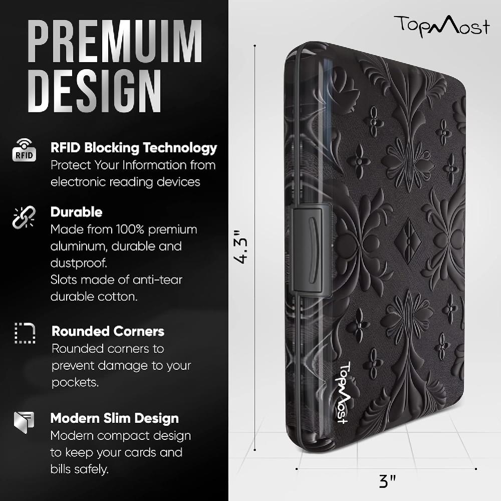 Nacnic TopMost Cartera De Aluminio Bloqueo RFID Para Hombres Y Mujeres - Ranuras Para 12 Tarjetas Y Billetes