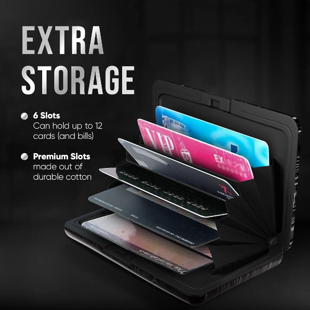 Nacnic TopMost Cartera De Aluminio Bloqueo RFID Para Hombres Y Mujeres - Ranuras Para 12 Tarjetas Y Billetes