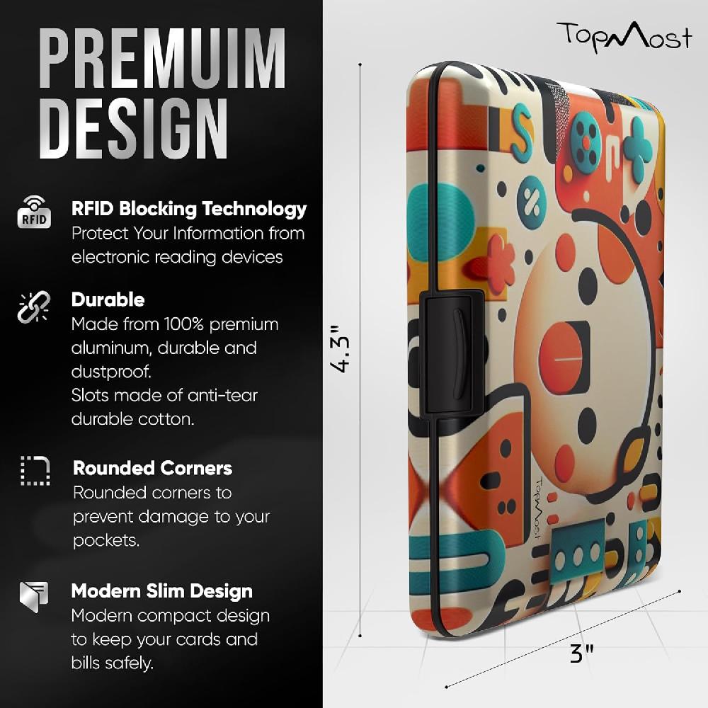 Nacnic TopMost Cartera De Aluminio Con Bloqueo RFID Para Tarjetas De Crédito Para Hombres Y Mujeres Ranuras Para 12 Tarjetas Y Billetes Smiley S Tarjetero Y Billetes