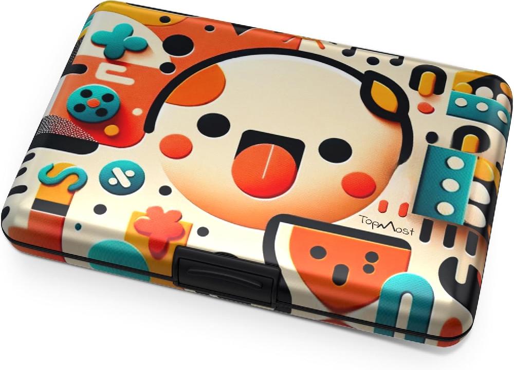 nacnic TopMost Cartera de aluminio con bloqueo RFID para tarjetas de crédito para hombres y mujeres ranuras para 12 tarjetas y billetes Smiley S Tarjetero y billetes