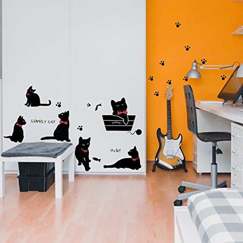nacnic Vinilo Adhesivo de Pared Gatos Infantil para Niños