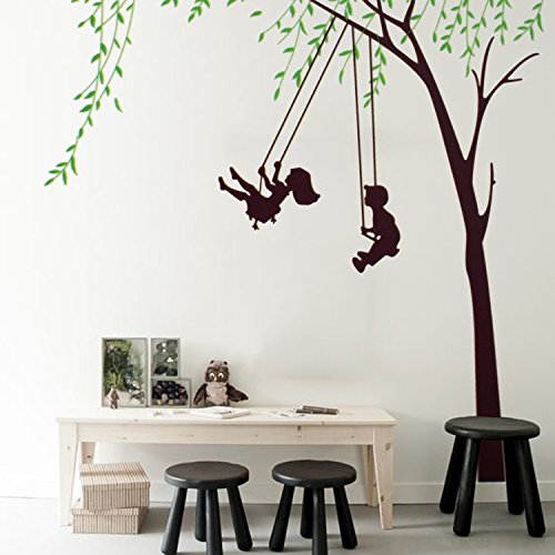 Nacnic Vinilo Adhesivo Infantil De Niños En Columpio - Laminas