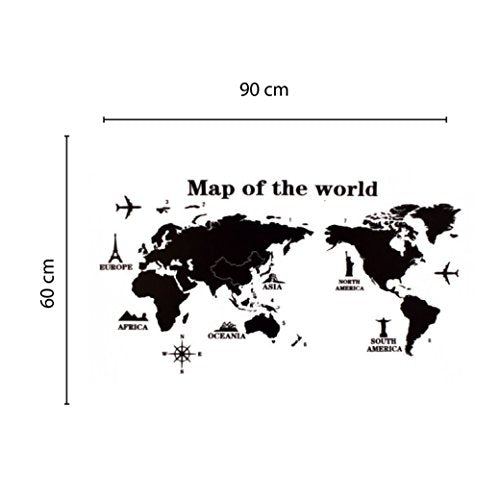 Nacnic Vinilo Adhesivo Mapamundi Para Habitaciones Y Oficinas