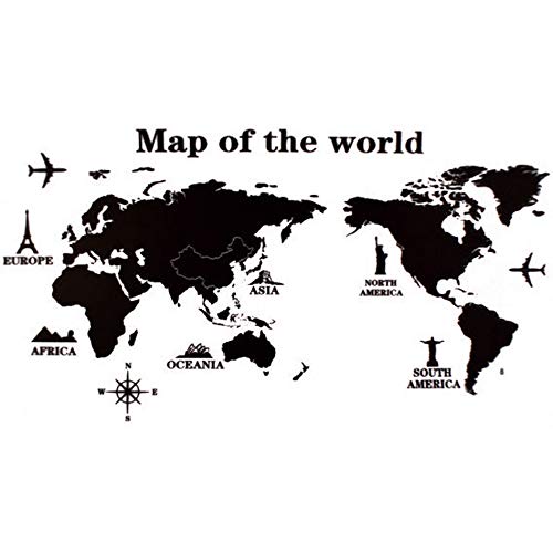 nacnic Vinilo Adhesivo Mapamundi para Habitaciones y Oficinas