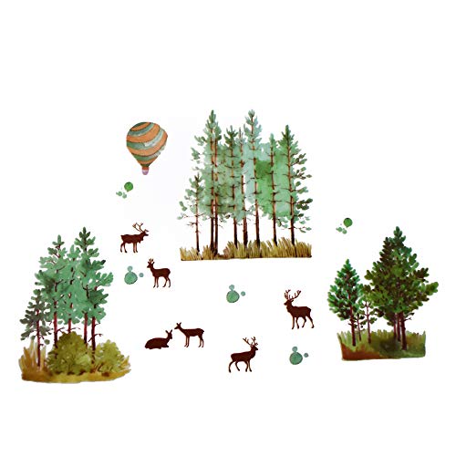 nacnic Vinilo Decorativo Acuarela de Bosque para Habitaciones Infantiles - Lámina