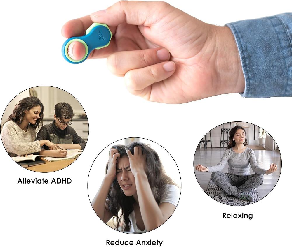 Nacnic Yogi Juguete Antiestrés Fidget Spinners Para Adultos Alivio De La Ansiedad Perfecto Para TDAH TDA Y Autismo Juguetes Antiestrés Silenciosos Para Adultos Y Niños Cinco Tamaños De Anillos - Océano