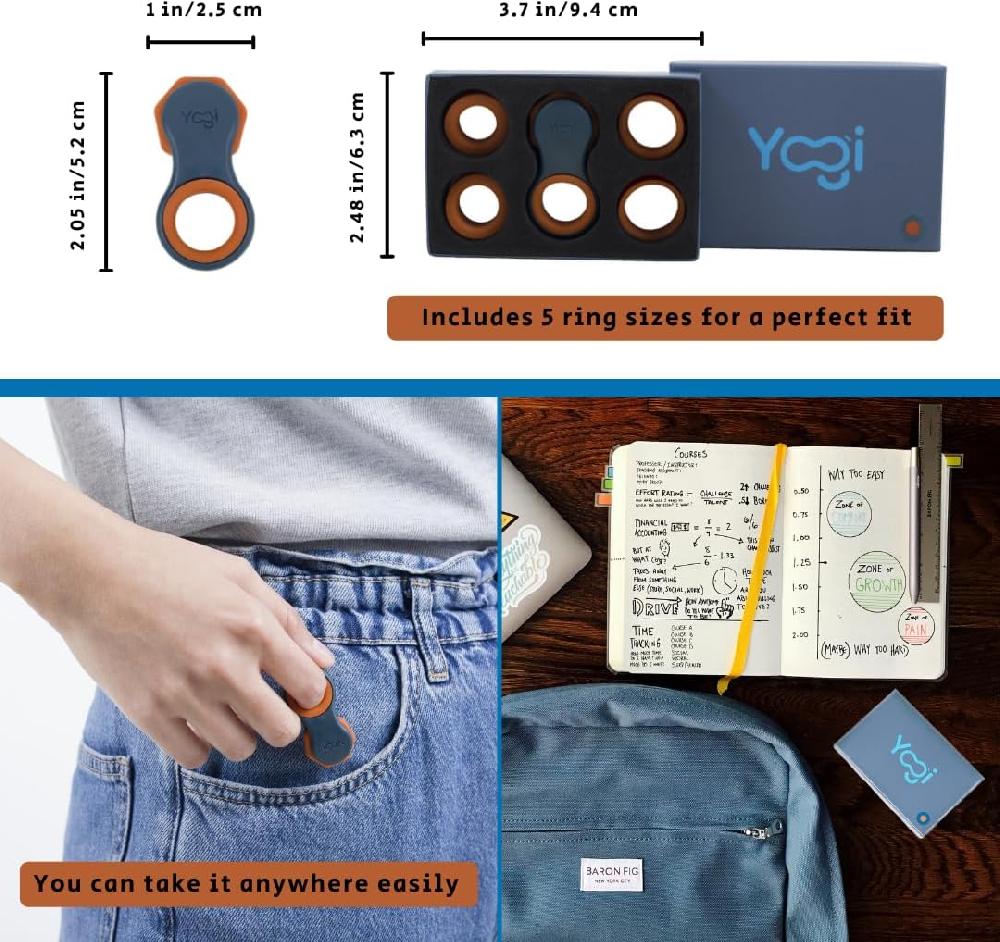 Nacnic Yogi Juguete Inquieto Hilanderos Inquietos Para Adultos Alivio De La Ansiedad ADHD Add Y Autismo Juguetes Inquietos Silenciosos Para Adultos Y Niños Cinco Tamaños De Anillos Supernova