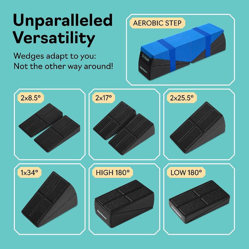Nacnic ZocoSquat - Juego De 5 Cuñas Para Sentadillas - Se Convierte En Plataforma De Pasos Aeróbicos - Bloque De Cuñas Para Sentadillas - Tabla Inclinada Para Estiramiento De Pantorrillas