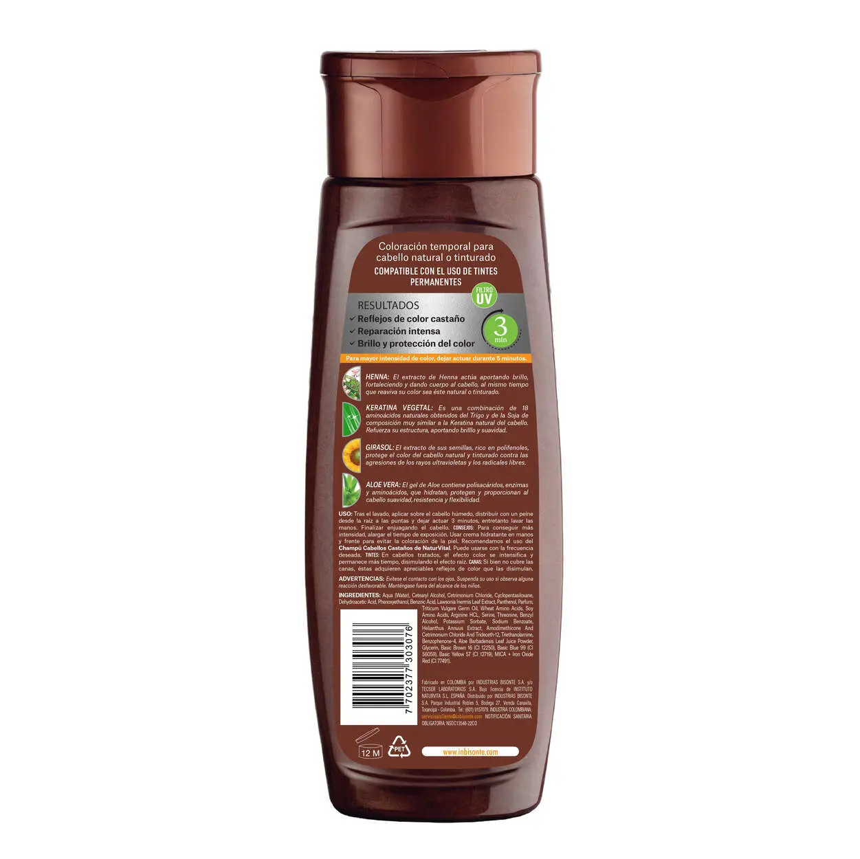 Naturaleza Y Vida Mascarilla Capilar Coloursafe Castaño X 300 Ml