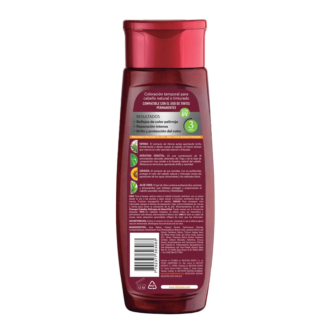 Naturaleza Y Vida Mascarilla Capilar Coloursafe Pelirrojo X 300 Ml