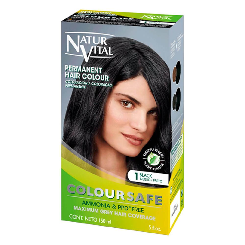 naturvital Tinte ColourSafe Permanente nº 1 Negro