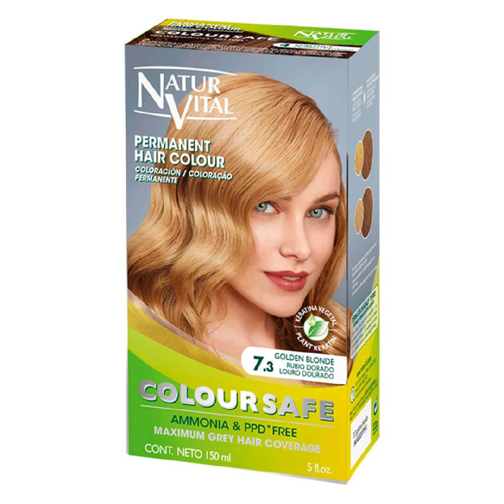 naturvital Tinte ColourSafe Permanente nº 7.3 Rubio Claro