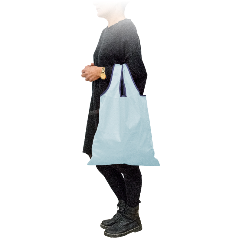 Nerthus Kitchenware Bolsa De Compra Plegable Con Cierre Elástico Azul