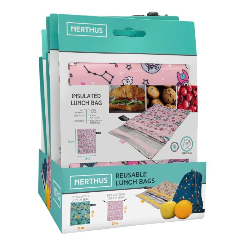 Nerthus Kitchenware Bolsa Isotermica Reutilizable Para El Almuerzo Unicornios