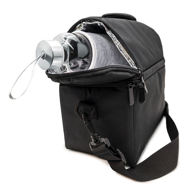 Nerthus Kitchenware Bolsa Porta Alimentos Con Doble Piso Color Negro