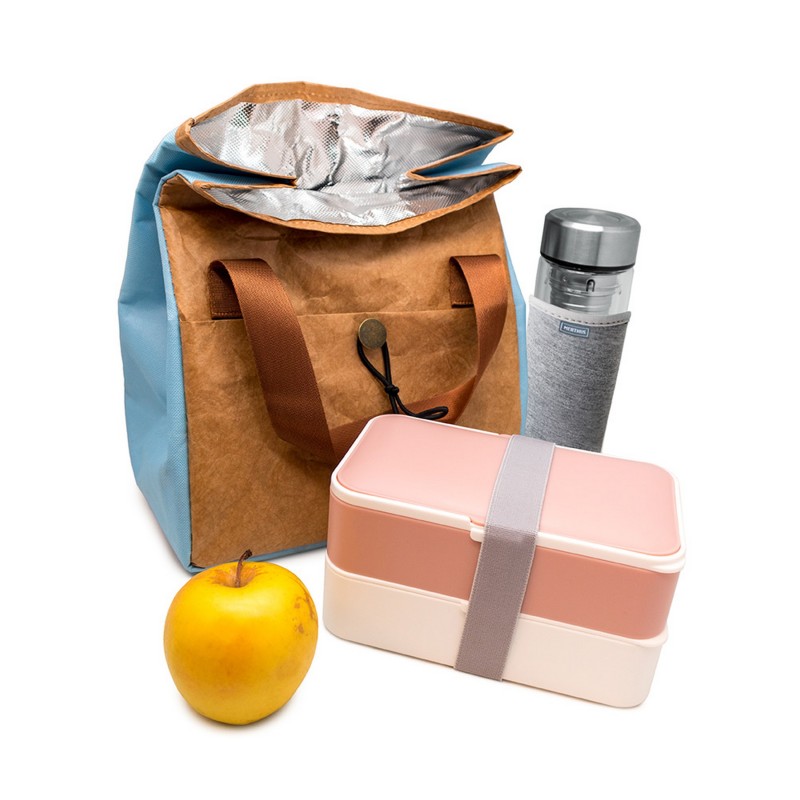 Nerthus Kitchenware Bolsa Termica Porta Alimentos Diseño Con Tyvek De Estraza Y Detalle Color Azul