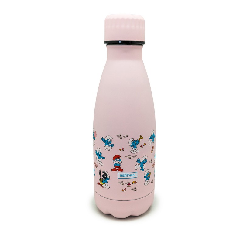 nerthus kitchenware Botella Pitufos ROSA 350ml doble pared