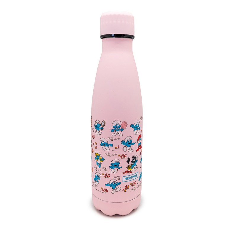 nerthus kitchenware Botella Pitufos ROSA 500ml doble pared