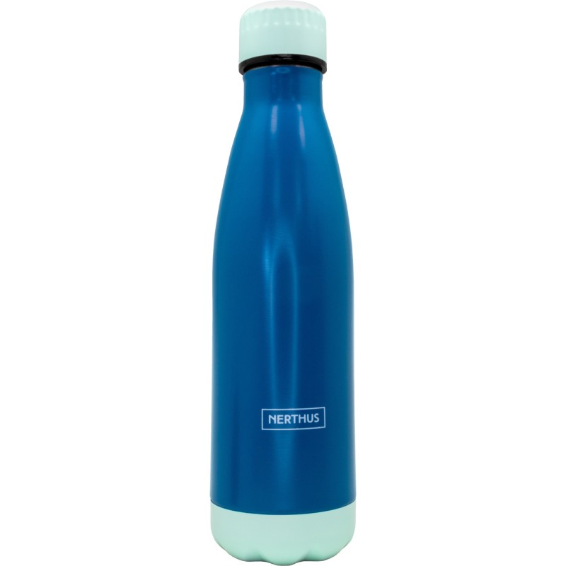 nerthus kitchenware Botella Termo Doble Pared para fríos y Calientes Azul Espacio
