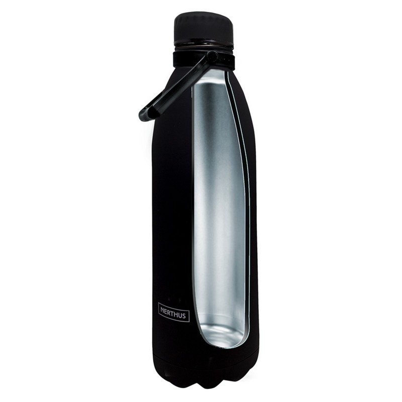 Nerthus Kitchenware Botellas De Doble Pared De Acero Inoxidable - 1500 Ml Negro