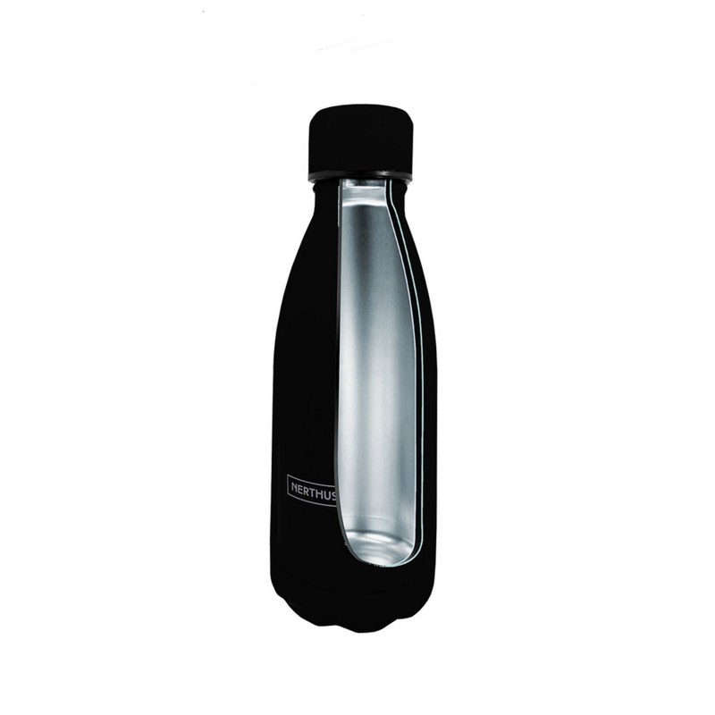 Nerthus Kitchenware Botellas De Doble Pared De Acero Inoxidable - 350 Ml Negro