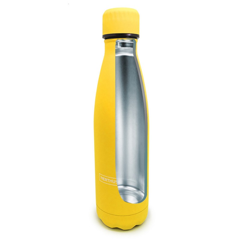 Nerthus Kitchenware Botellas De Doble Pared De Acero Inoxidable - 500 Ml Amarillo