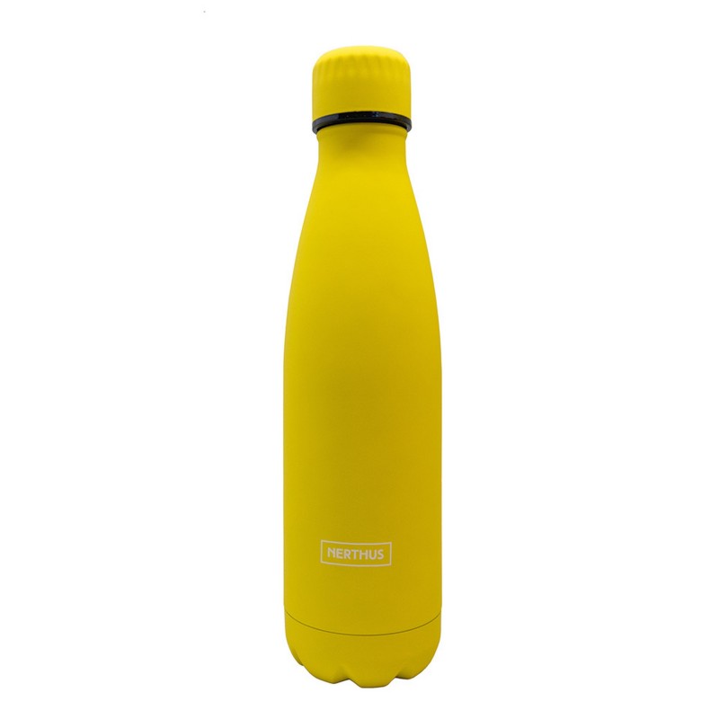 nerthus kitchenware Botellas de Doble Pared de Acero inoxidable - 500 ml Amarillo