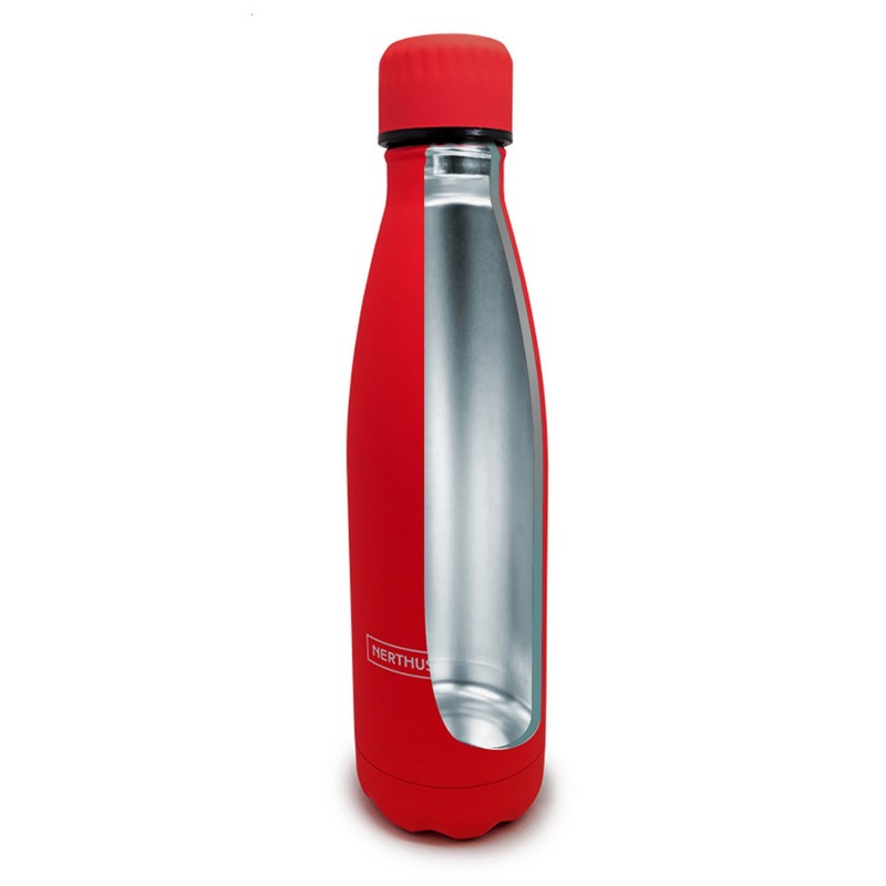 Nerthus Kitchenware Botellas De Doble Pared De Acero Inoxidable - 500 Ml Rojo