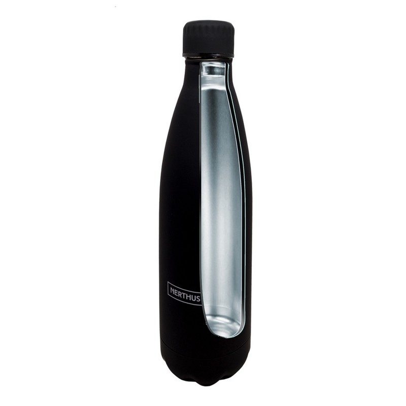 Nerthus Kitchenware Botellas De Doble Pared De Acero Inoxidable - 750 Ml Negro
