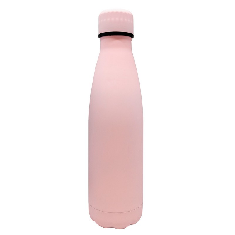 nerthus kitchenware Botellas Doble Pared Acero Inoxidable Rosa Pastel 500 ml