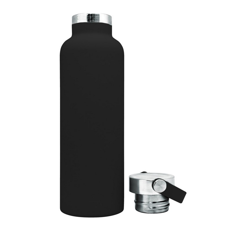 Nerthus Kitchenware Botellas Sport Con Asa De Doble Pared Acero Inoxidable Negro 750 Ml