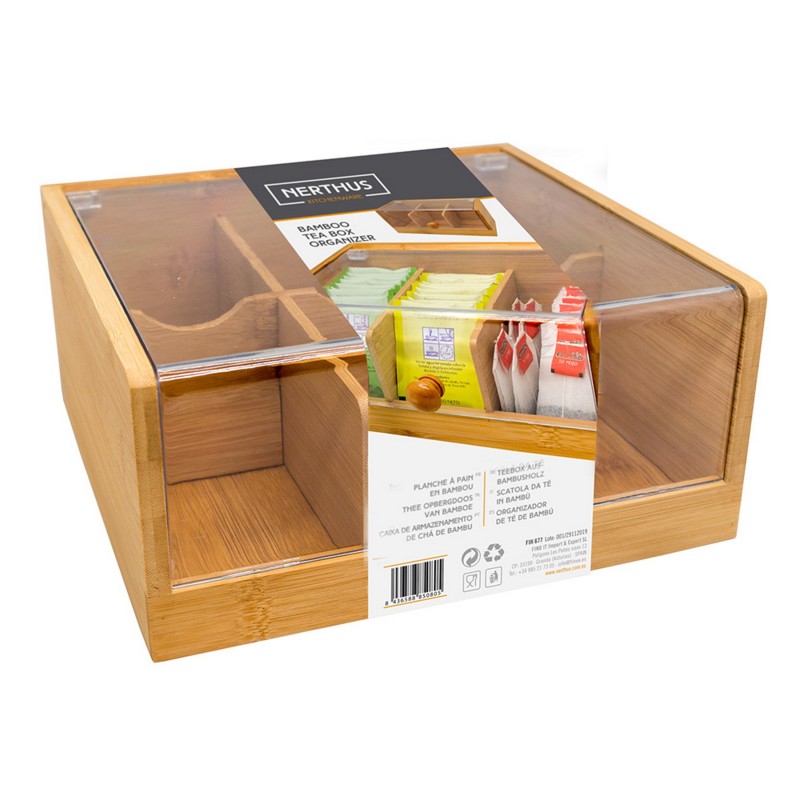 Nerthus Kitchenware Caja Organizadora De Bolsitas De Té 6 Departamentos
