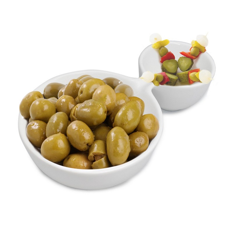 Nerthus Kitchenware Cuenco De Porcelana Doble Para Aperitivos