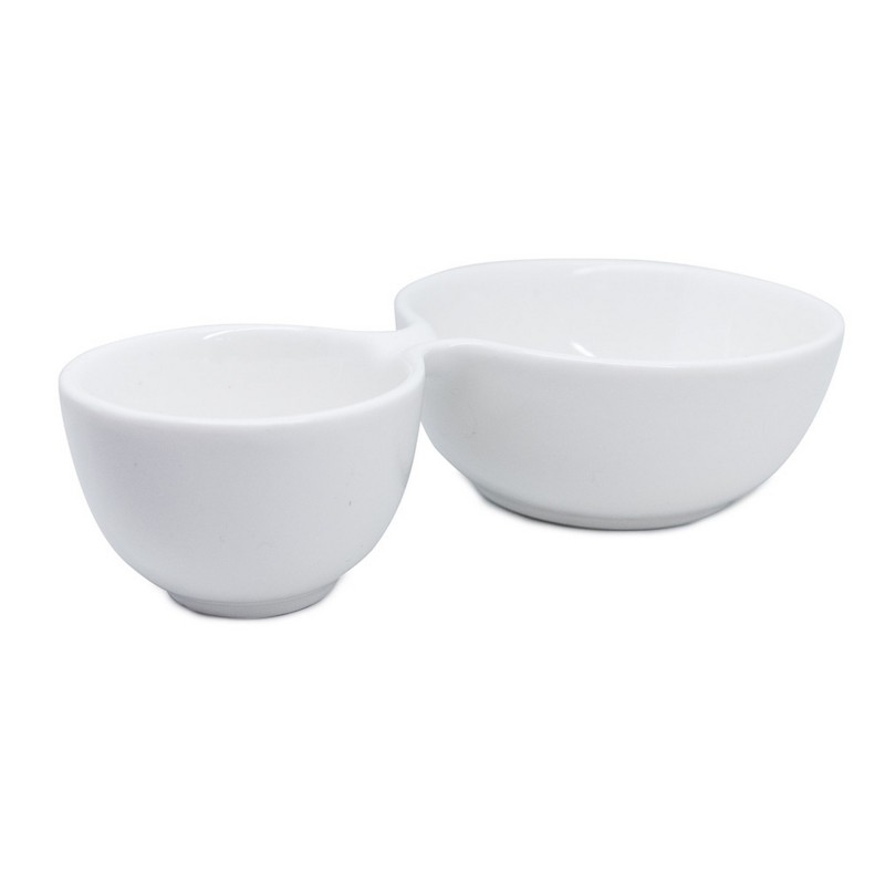 Nerthus Kitchenware Cuenco De Porcelana Doble Para Aperitivos