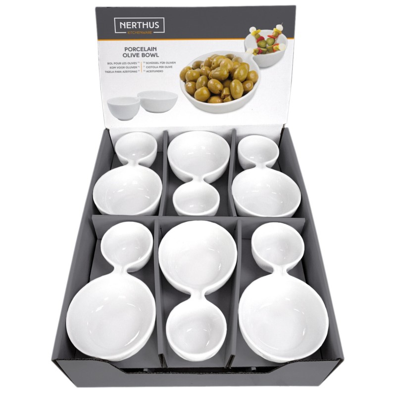 Nerthus Kitchenware Cuenco De Porcelana Doble Para Aperitivos