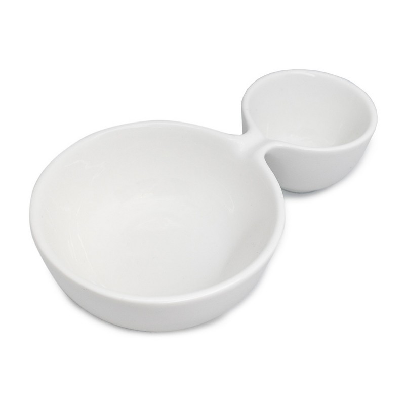 nerthus kitchenware Cuenco de porcelana doble para aperitivos