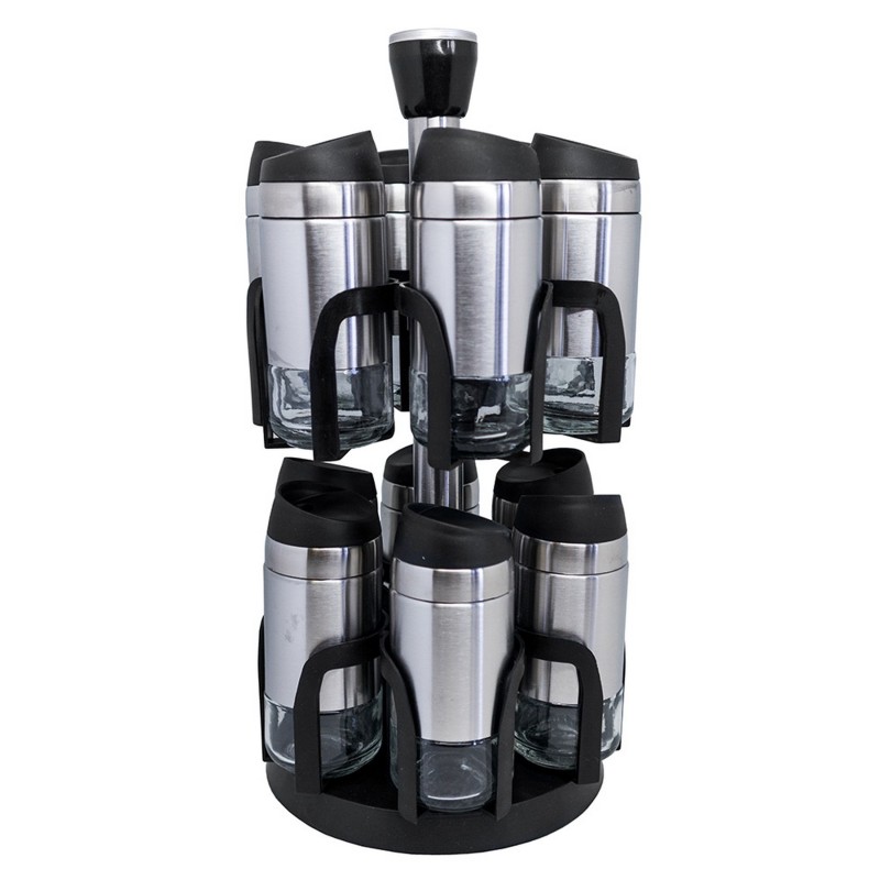 Nerthus Kitchenware Especiero Carrusel Giratorio De 12 Frascos De Acero Inoxidable