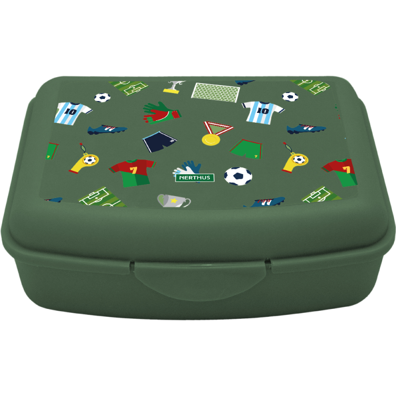 nerthus kitchenware Fiambrera Infantil Futbol con 1 divisor y tenedor Futbol