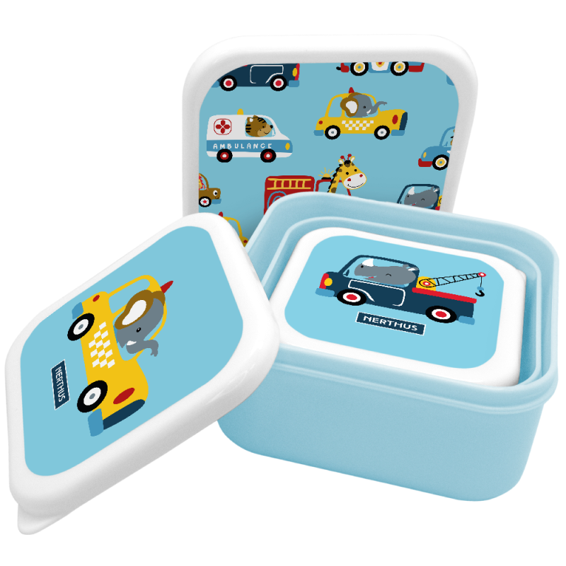 Nerthus Kitchenware Fiambreras Apilables Para Niños Coches