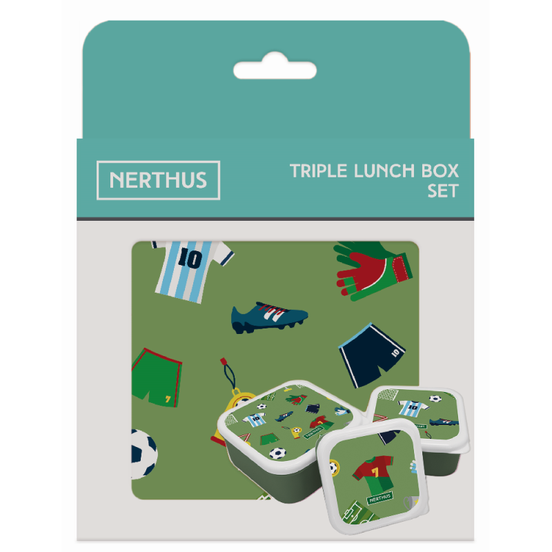 Nerthus Kitchenware Fiambreras Apilables Para Niños Fútbol